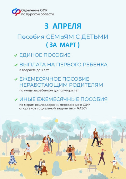 Пособия и пенсии в апреле 2024 года: график выплат в Курской области.